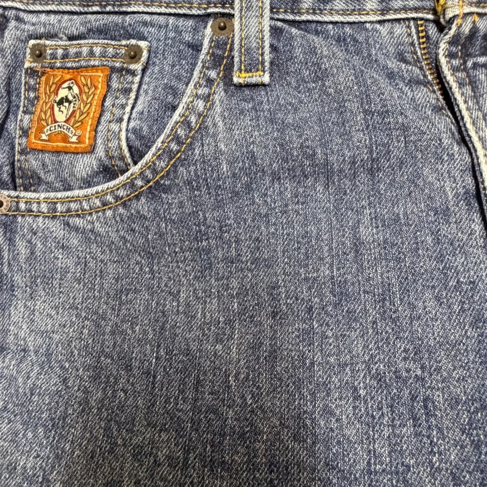 Cinch Mens Bronze Label Straight Denim Jeans 28x34 Blue Western Cowboy Rugged